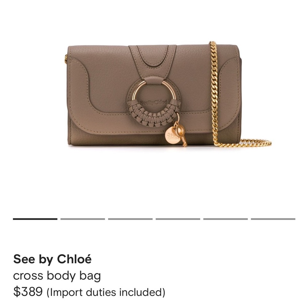 See by Chloe Hana Wallet on Chain Crossbody Motty Grey